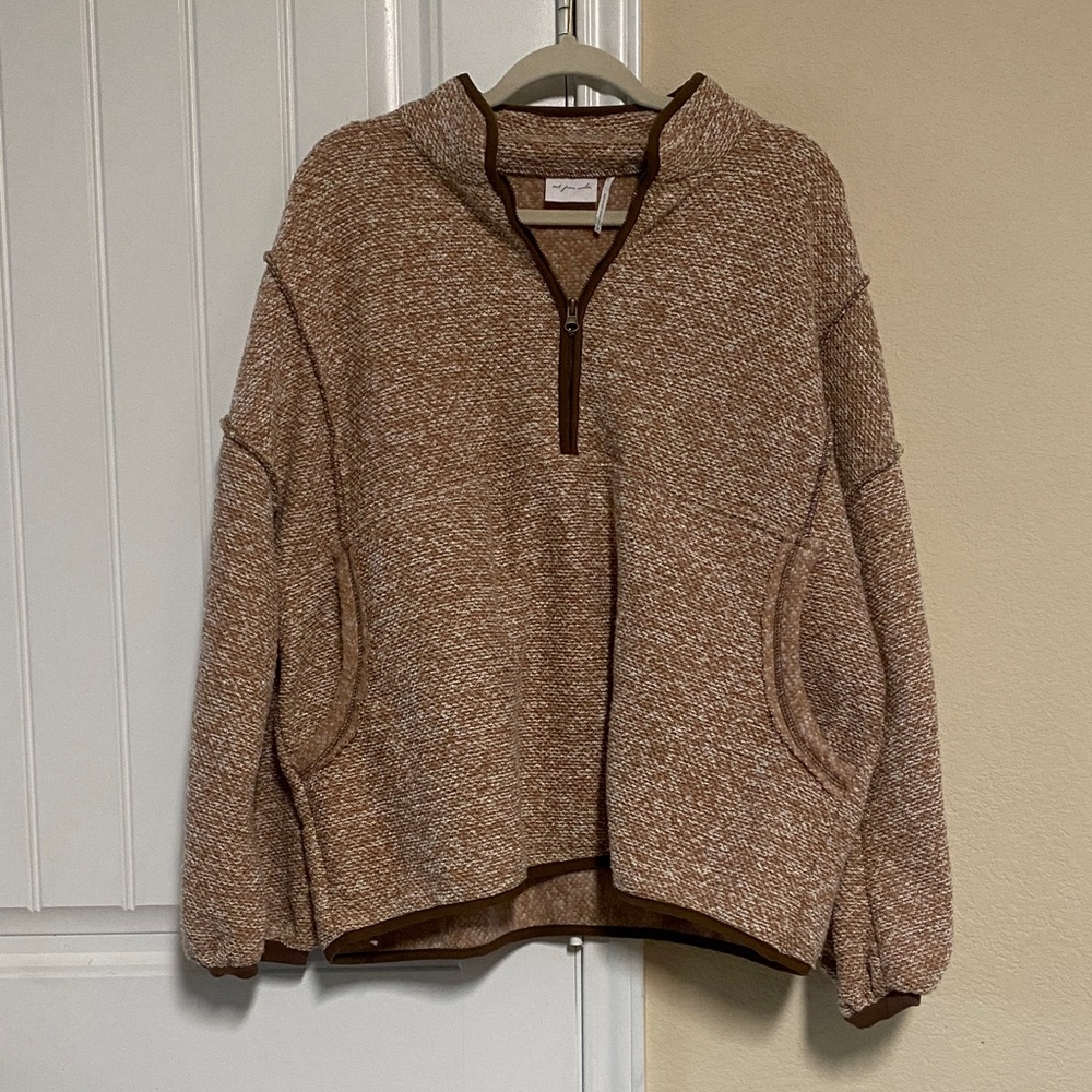 Urban Outfitters Marled Brown Half-Zip Pullover Sweater- Sz M